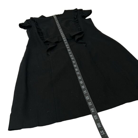 Miu Miu Sz 6 Short Sleeve Wool Black Ruffle Trim Sheath Dress - Picture 9 of 11
